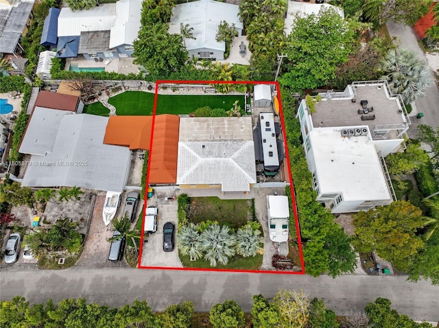 250 Fernwood Rd, Key Biscayne, FL 33149 - aerial view of property's location featuring property parcel outlined