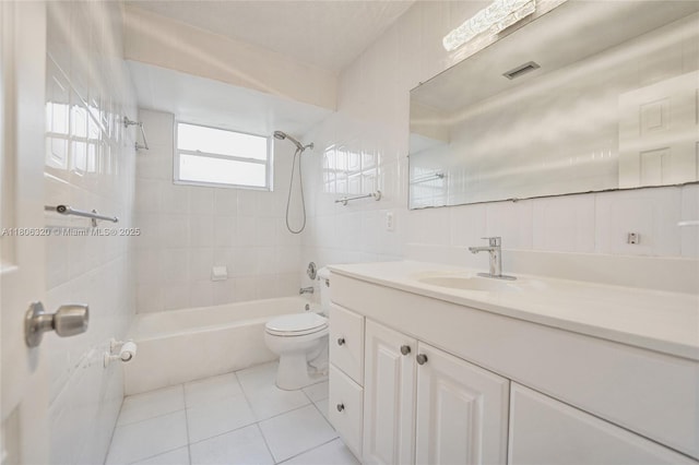 5861 NW 18th Ct, Sunrise, FL 33313 - full bathroom with toilet, tile patterned flooring, vanity, and bathtub / shower combination