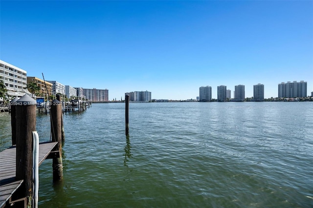 18000 N Bay Rd Unit 803, Sunny Isles Beach, FL 33160 - water view featuring a boat dock and nearby urban area