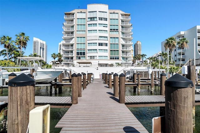 18000 N Bay Rd Unit 803, Sunny Isles Beach, FL 33160 - dock area with boat lift and a water view