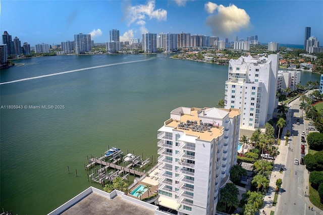18000 N Bay Rd Unit 803, Sunny Isles Beach, FL 33160 - bird's eye view of city skyline and a large body of water