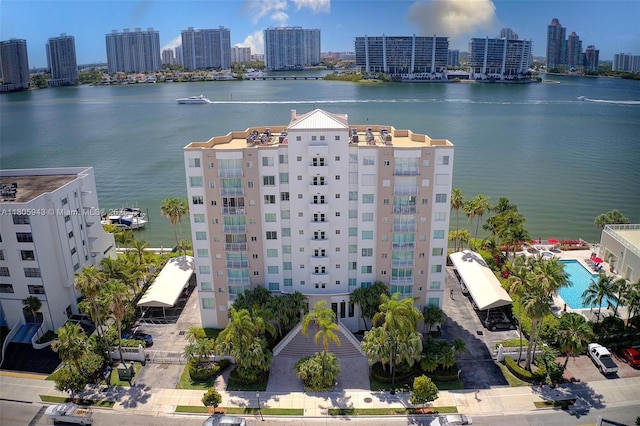 18000 N Bay Rd Unit 803, Sunny Isles Beach, FL 33160 - bird's eye view of city skyline and a nearby body of water