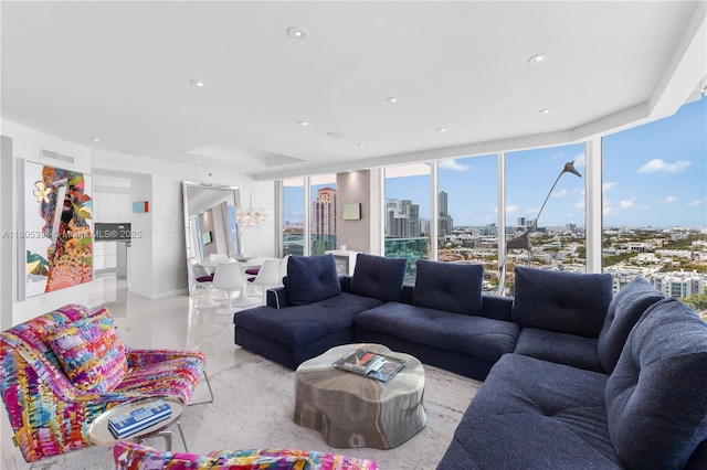 300 S Pointe Dr Unit 2005, Miami Beach, FL 33139 - living room with a city view and recessed lighting