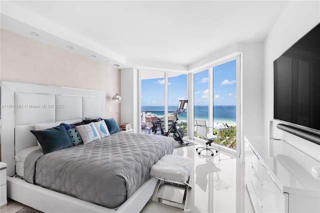 300 S Pointe Dr Unit 2005, Miami Beach, FL 33139 - bedroom featuring expansive windows and access to exterior