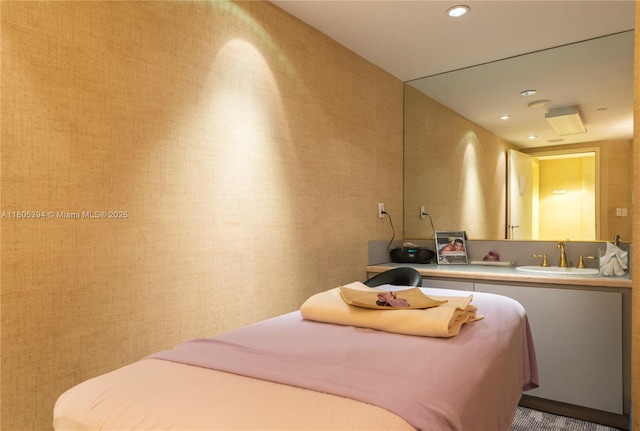 300 S Pointe Dr Unit 2005, Miami Beach, FL 33139 - bedroom with a sink and recessed lighting