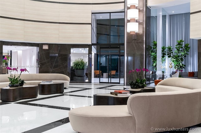 300 S Pointe Dr Unit 2005, Miami Beach, FL 33139 - community lobby featuring floor to ceiling windows