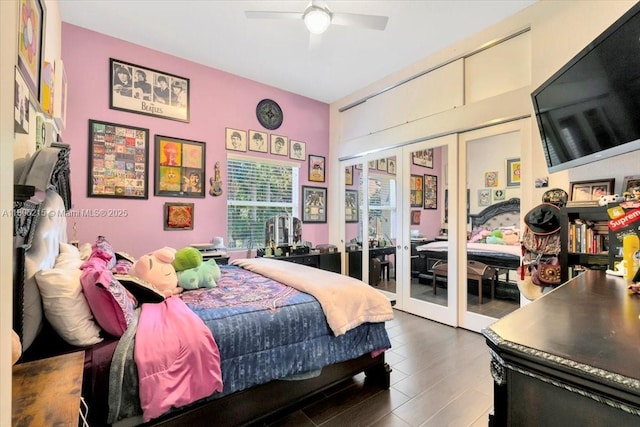 4800 SW 141st Ave, Miramar, FL 33027 - bedroom with french doors, access to exterior, and a ceiling fan