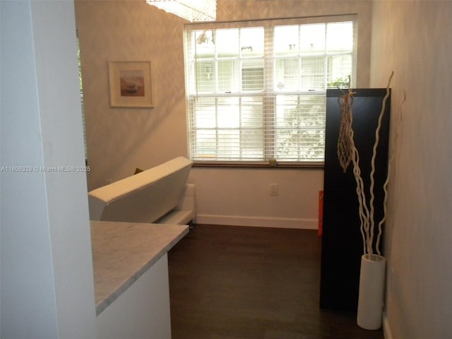 1242 Drexel Ave Unit 103, Miami Beach, FL 33139 - corridor featuring baseboards and dark wood-type flooring