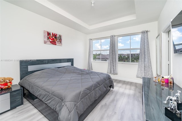 26480 SW 148th Ct Unit 26480, Homestead, FL 33032 - bedroom featuring light wood-type flooring, a raised ceiling, and baseboards