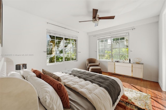 1025 Michigan Ave Unit 1C, Miami Beach, FL 33139 - bedroom featuring hardwood / wood-style floors and ceiling fan