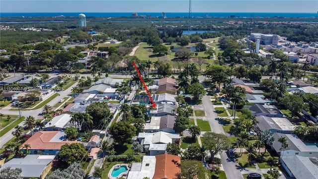 1415 Coolidge St, Hollywood, FL 33020 - aerial view of property and surrounding area featuring nearby suburban area and a large body of water