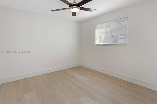1415 Coolidge St, Hollywood, FL 33020 - empty room featuring baseboards, light wood-type flooring, and ceiling fan