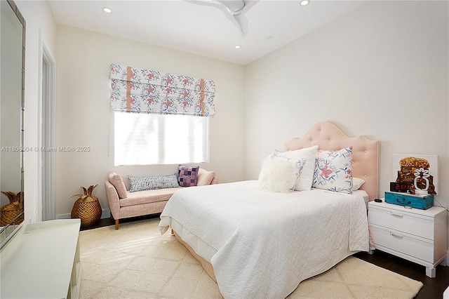 bedroom featuring recessed lighting