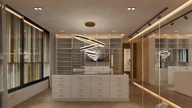 1210 NE 97th St, Miami Shores, FL 33138 - spacious closet with tile patterned flooring and a chandelier