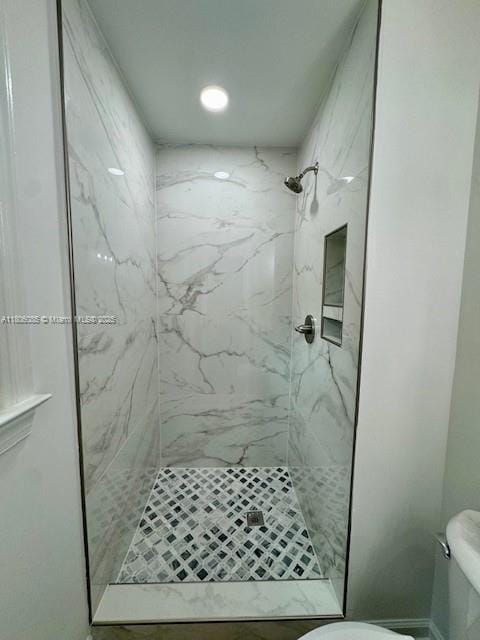 902 Vickie Dr, ,, NC 27511 - full bathroom with toilet and a marble finish shower