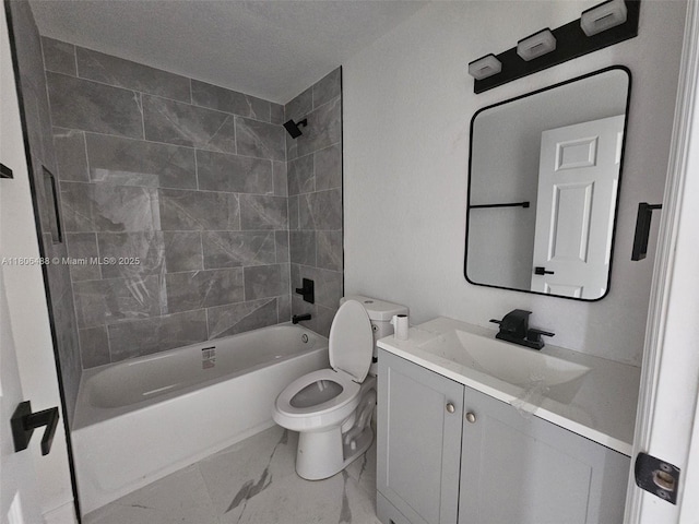 714 NW 4th Ave, Pompano Beach, FL 33060 - full bath with marble finish flooring, toilet, vanity, and shower / tub combination