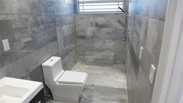 14430 SW 108th St, Miami, FL 33186 - full bath featuring toilet, tile walls, a tile shower, and vanity