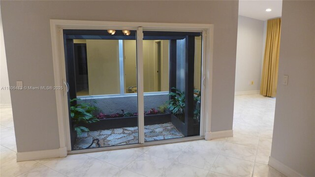 14430 SW 108th St, Miami, FL 33186 - entryway with baseboards, marble finish floors, and recessed lighting