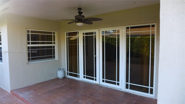 14430 SW 108th St, Miami, FL 33186 - view of patio featuring a ceiling fan and french doors