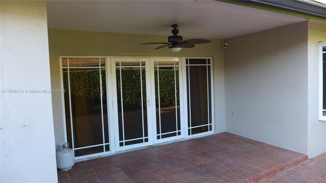 14430 SW 108th St, Miami, FL 33186 - view of patio / terrace featuring french doors and a ceiling fan