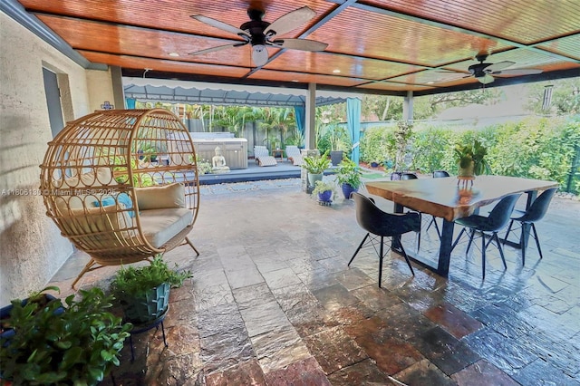 101 NE 9th Ave, Hialeah, FL 33010 - view of patio with a ceiling fan and outdoor dining space