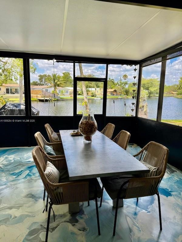 8992 Palm Tree Ln Unit 8992, Pembroke Pines, FL 33024 - sunroom / solarium featuring healthy amount of natural light and a water view
