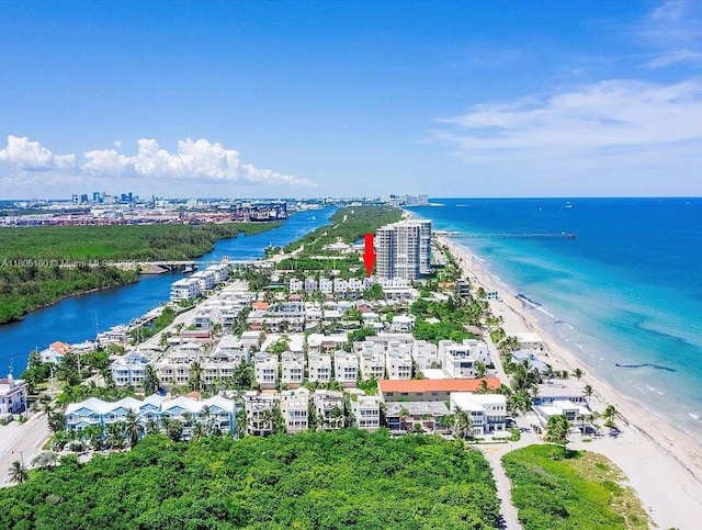 332 Balboa St, Hollywood, FL 33019 - drone / aerial view of waterfront with a beach