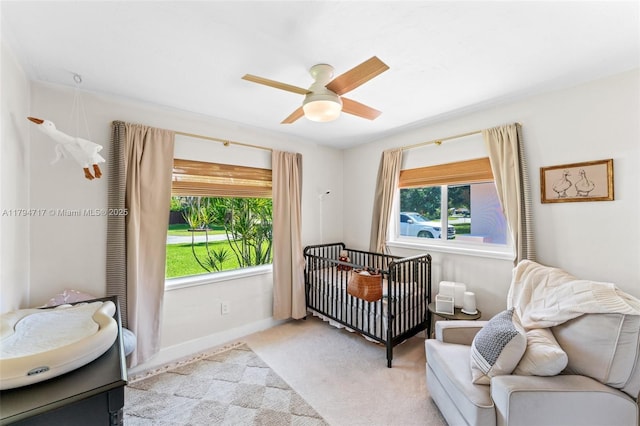 8885 SW 182nd Ter, Palmetto Bay, FL 33157 - bedroom featuring light carpet and a ceiling fan