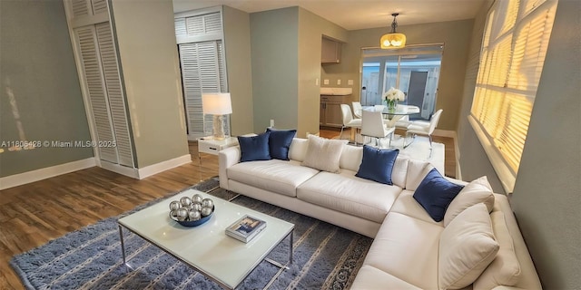 331 N 70th Way, Hollywood, FL 33024 - living area with wood finished floors and baseboards