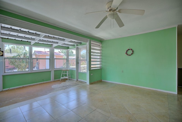 210 Joe Hilton St, Avon Park, FL 33825 - tiled spare room with ceiling fan, healthy amount of natural light, and baseboards
