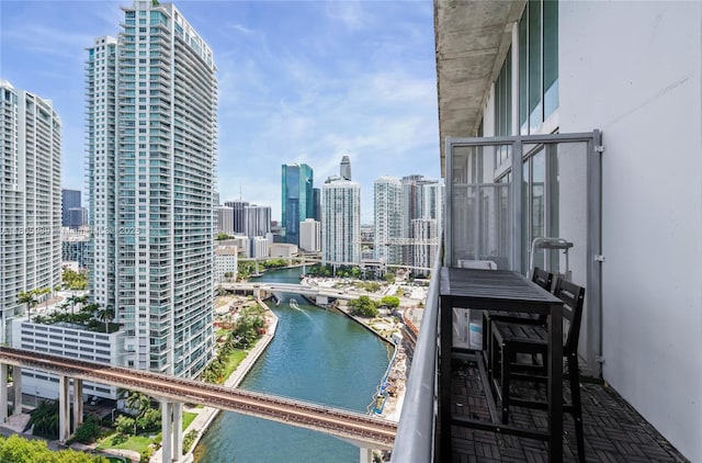 690 SW 1st Ct Unit 2717, Miami, FL 33130 - balcony with a water view and a view of skyline