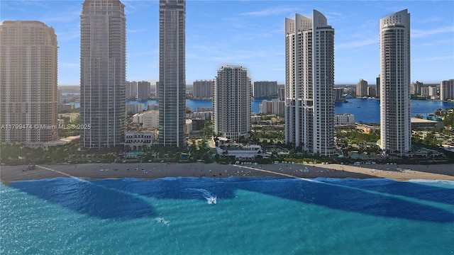 18001 Collins Ave Unit 2605, Sunny Isles Beach, FL 33160 - view of pool with a skyline view and view of water and beach