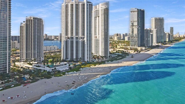 18001 Collins Ave Unit 2605, Sunny Isles Beach, FL 33160 - view of pool featuring view of water and beach and a skyline view