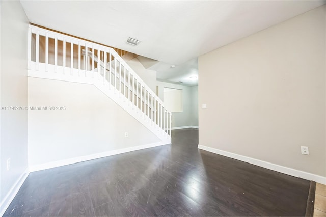 355 SE 20th Ter, Homestead, FL 33033 - unfurnished living room featuring stairway, baseboards, and wood finished floors