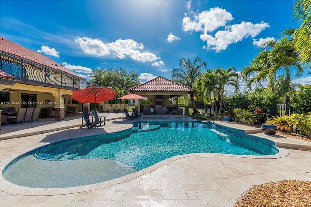 11915 Green Oak Dr, Davie, FL 33330 - view of pool featuring a patio and an outdoor hangout area