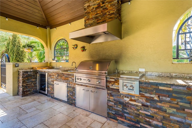 11915 Green Oak Dr, Davie, FL 33330 - view of patio / terrace featuring beverage cooler and a sink