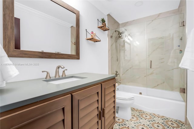 11915 Green Oak Dr, Davie, FL 33330 - bathroom with vanity, toilet, combined bath / shower with glass door, and tile patterned floors