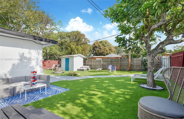 919 NW 13th St, Fort Lauderdale, FL 33311 - view of yard featuring outdoor lounge area and a patio
