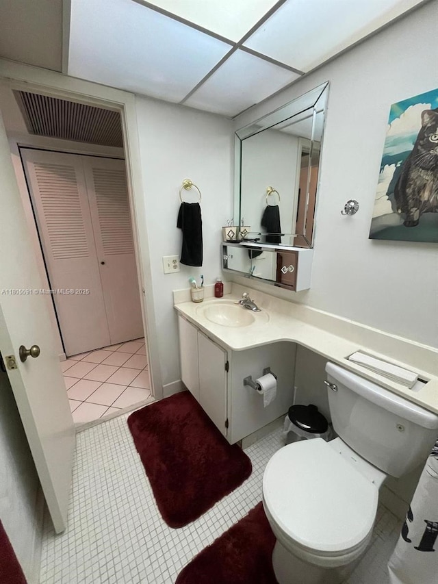 7400 NW 17th St Unit 209, Plantation, FL 33313 - bathroom with toilet, vanity, and tile patterned flooring