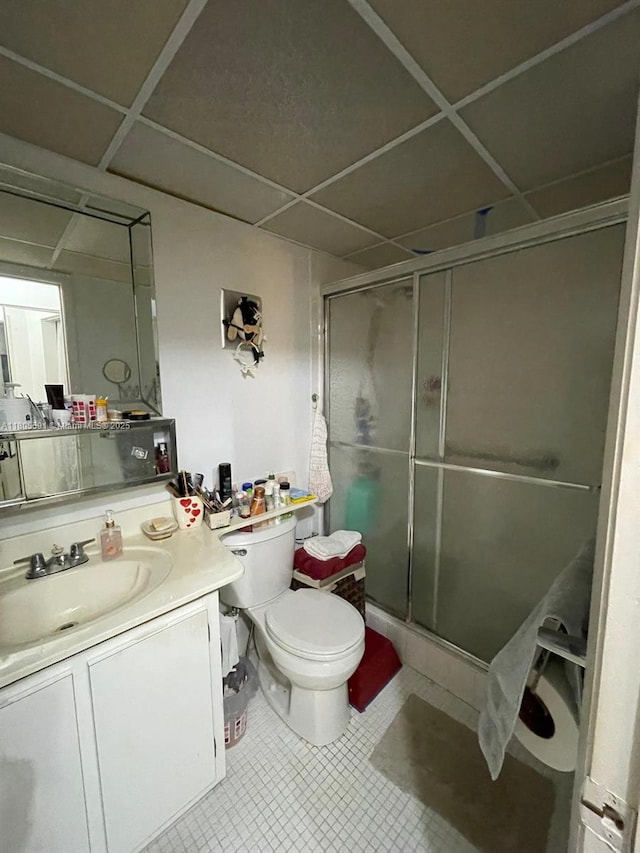 7400 NW 17th St Unit 209, Plantation, FL 33313 - full bath with a stall shower, vanity, toilet, and tile patterned flooring