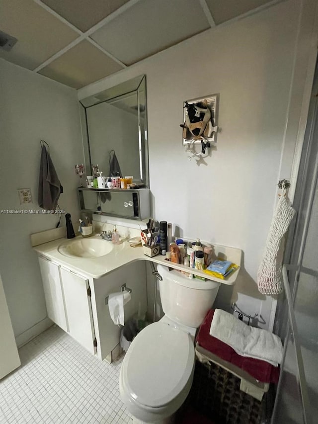 7400 NW 17th St Unit 209, Plantation, FL 33313 - bathroom with toilet, vanity, and tile patterned floors