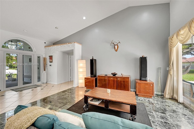 5362 NW 108th Way, Coral Springs, FL 33076 - living room with high vaulted ceiling and baseboards