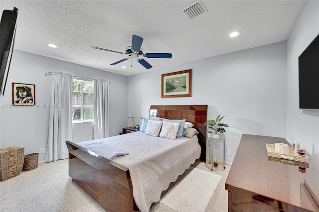 5362 NW 108th Way, Coral Springs, FL 33076 - bedroom with a textured ceiling, ceiling fan, and recessed lighting