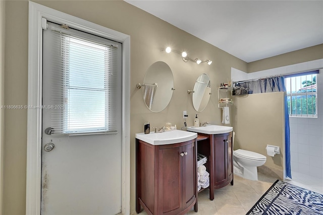 5362 NW 108th Way, Coral Springs, FL 33076 - bathroom featuring tile patterned flooring, vanity, toilet, and a shower with curtain