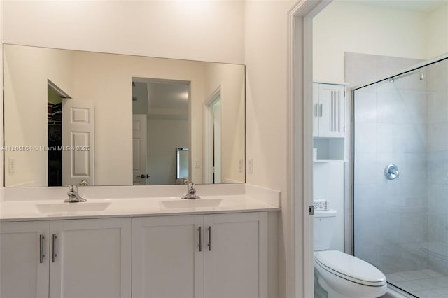 10966 W 33rd Way, Hialeah, FL 33018 - bathroom with double vanity, a stall shower, and toilet