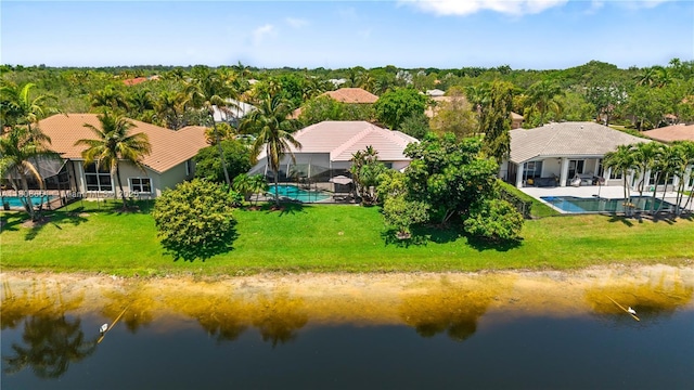 2690 Meadowood Dr, Weston, FL 33332 - view from above of property featuring a pool area and a nearby body of water