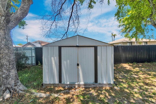 4029 SW 22nd St, West Park, FL 33023 - view of shed featuring a fenced backyard