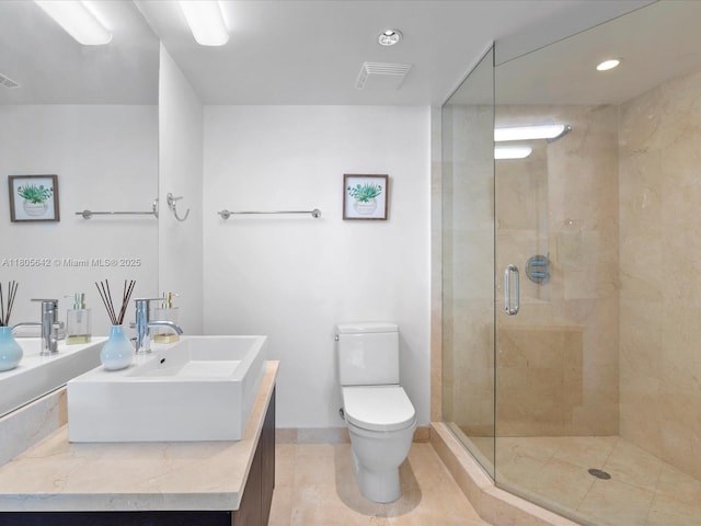 200 Sunny Isles Blvd Unit 2-Uph3, Sunny Isles Beach, FL 33160 - full bath featuring a shower stall, toilet, vanity, recessed lighting, and baseboards