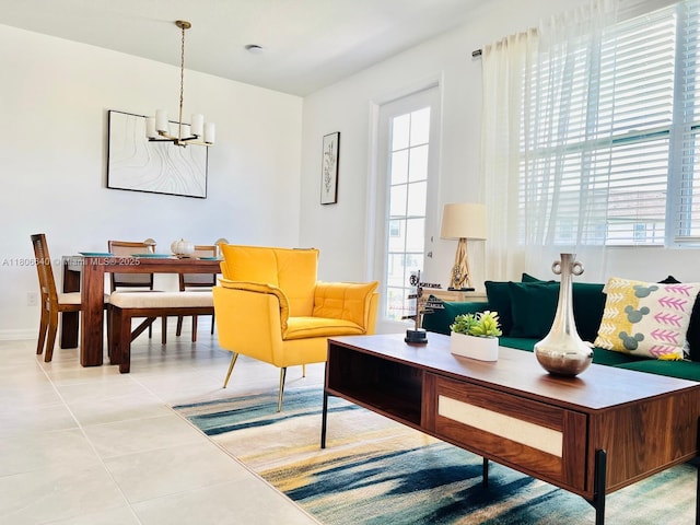 726 Longboat, Davenport, FL 33896 - living area with a chandelier and light tile patterned flooring