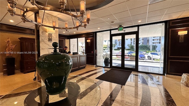 625 Biltmore Way Unit 707, Coral Gables, FL 33134 - common area featuring recessed lighting and a drop ceiling